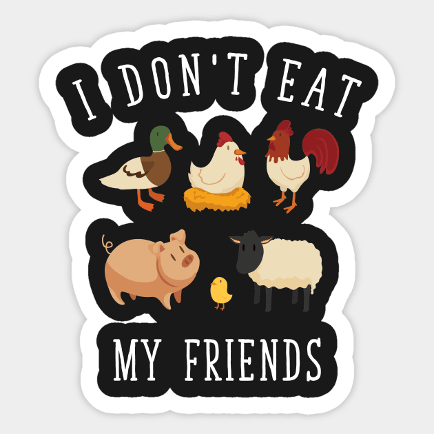 I don't eat my friends Sticker by captainmood